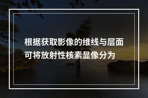 根据获取影像的维线与层面可将放射性核素显像分为