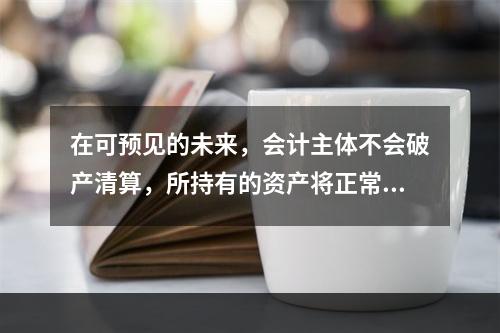 在可预见的未来，会计主体不会破产清算，所持有的资产将正常营运