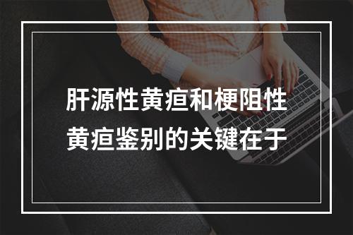 肝源性黄疸和梗阻性黄疸鉴别的关键在于