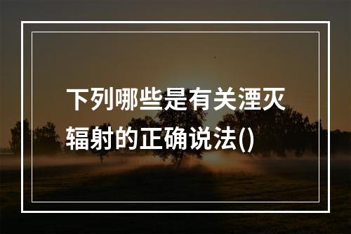 下列哪些是有关湮灭辐射的正确说法()