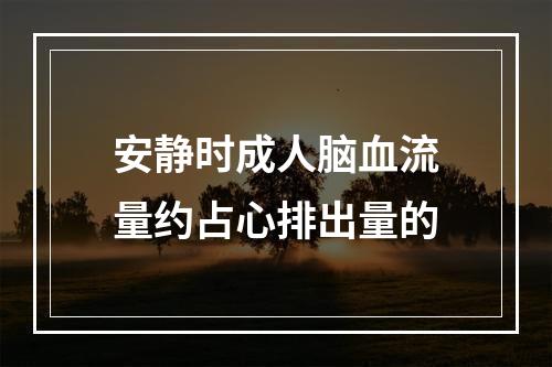 安静时成人脑血流量约占心排出量的