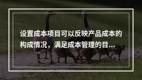 设置成本项目可以反映产品成本的构成情况，满足成本管理的目的和