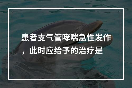 患者支气管哮喘急性发作，此时应给予的治疗是