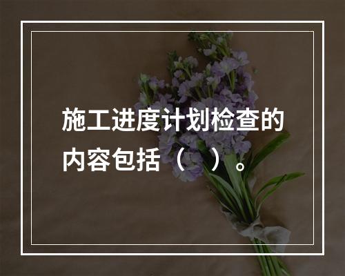 施工进度计划检查的内容包括（　）。