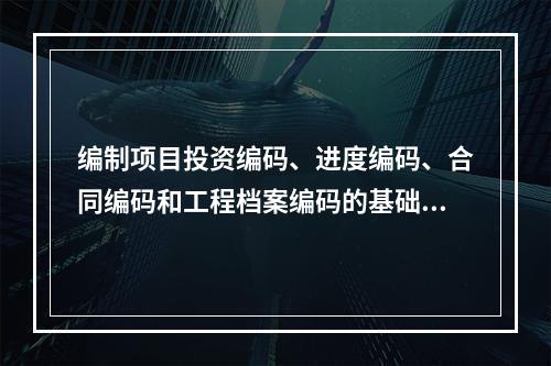 编制项目投资编码、进度编码、合同编码和工程档案编码的基础是（