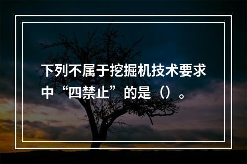 下列不属于挖掘机技术要求中“四禁止”的是（）。