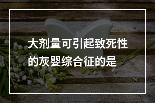 大剂量可引起致死性的灰婴综合征的是