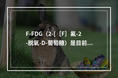 F-FDG（2-[［F］氟-2-脱氧-D-葡萄糖）是目前常用