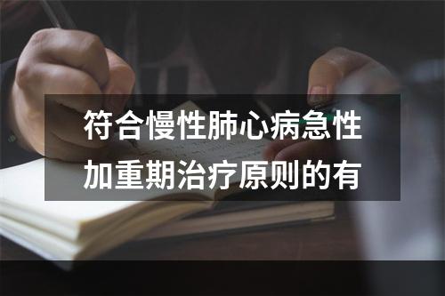 符合慢性肺心病急性加重期治疗原则的有