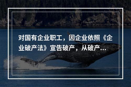 对国有企业职工，因企业依照《企业破产法》宣告破产，从破产企业