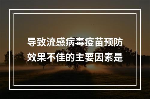 导致流感病毒疫苗预防效果不佳的主要因素是