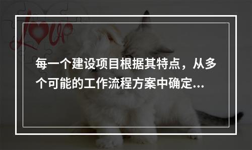 每一个建设项目根据其特点，从多个可能的工作流程方案中确定的主