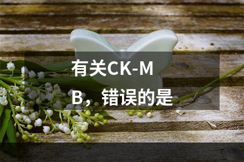 有关CK-MB，错误的是