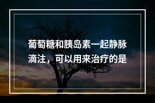 葡萄糖和胰岛素一起静脉滴注，可以用来治疗的是