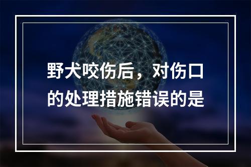 野犬咬伤后，对伤口的处理措施错误的是