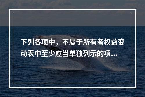 下列各项中，不属于所有者权益变动表中至少应当单独列示的项目是