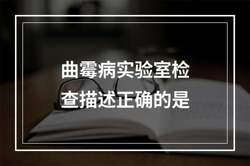 曲霉病实验室检查描述正确的是