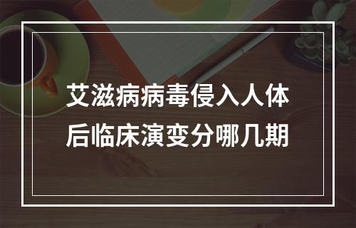 艾滋病病毒侵入人体后临床演变分哪几期