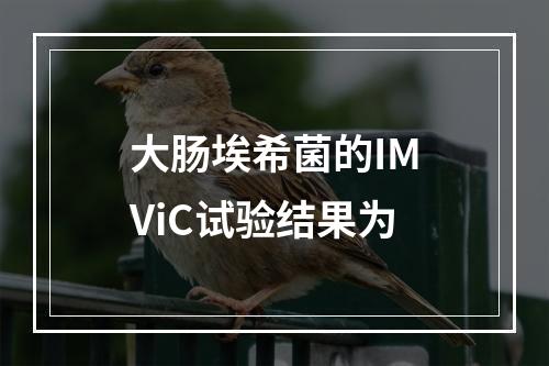 大肠埃希菌的IMViC试验结果为