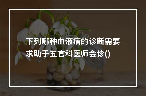 下列哪种血液病的诊断需要求助于五官科医师会诊()