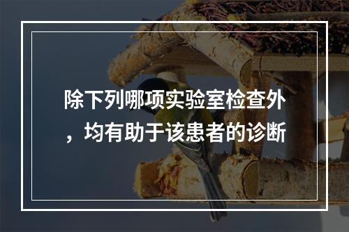 除下列哪项实验室检查外，均有助于该患者的诊断