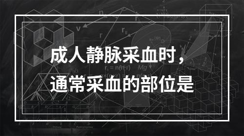 成人静脉采血时，通常采血的部位是