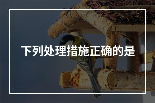 下列处理措施正确的是