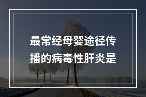 最常经母婴途径传播的病毒性肝炎是