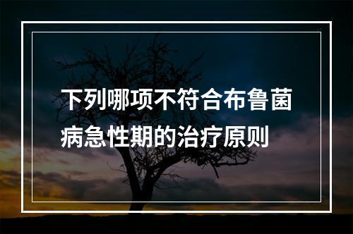 下列哪项不符合布鲁菌病急性期的治疗原则