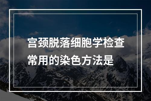 宫颈脱落细胞学检查常用的染色方法是