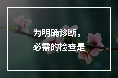 为明确诊断，必需的检查是