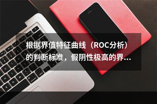 根据界值特征曲线（ROC分析）的判断标准，假阴性极高的界值