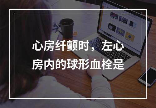 心房纤颤时，左心房内的球形血栓是