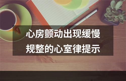 心房颤动出现缓慢规整的心室律提示