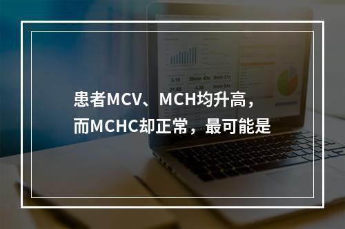 患者MCV、MCH均升高，而MCHC却正常，最可能是