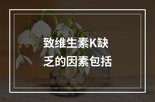 致维生素K缺乏的因素包括