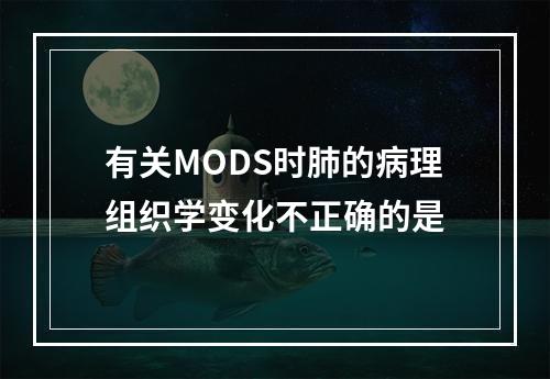 有关MODS时肺的病理组织学变化不正确的是