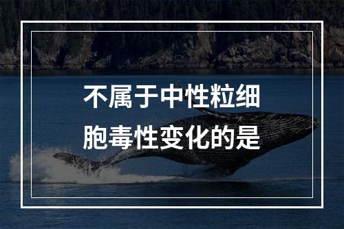 不属于中性粒细胞毒性变化的是