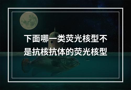 下面哪一类荧光核型不是抗核抗体的荧光核型