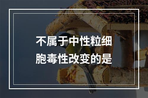 不属于中性粒细胞毒性改变的是