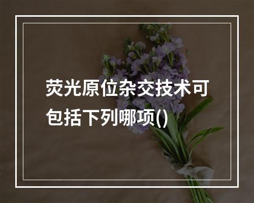 荧光原位杂交技术可包括下列哪项()