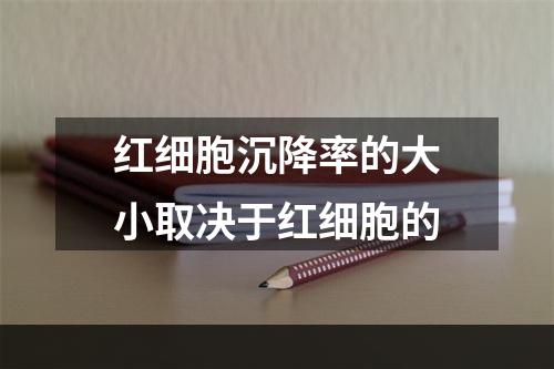 红细胞沉降率的大小取决于红细胞的