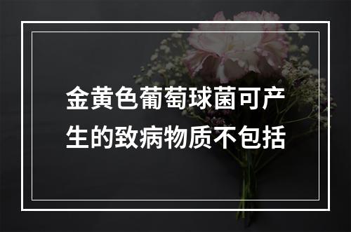 金黄色葡萄球菌可产生的致病物质不包括