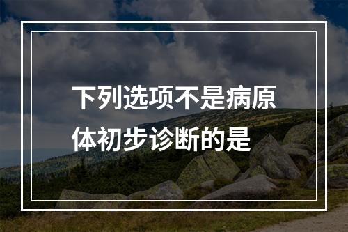 下列选项不是病原体初步诊断的是