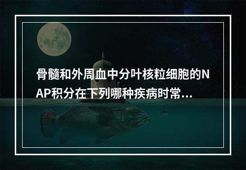 骨髓和外周血中分叶核粒细胞的NAP积分在下列哪种疾病时常呈明