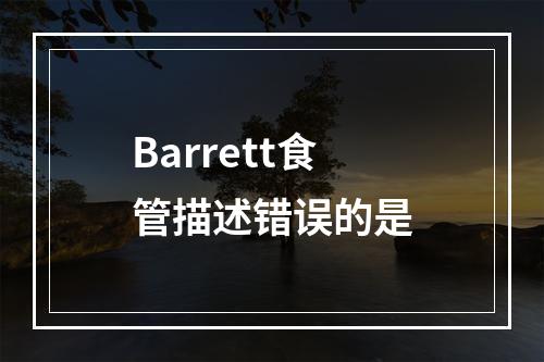 Barrett食管描述错误的是