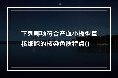 下列哪项符合产血小板型巨核细胞的核染色质特点()