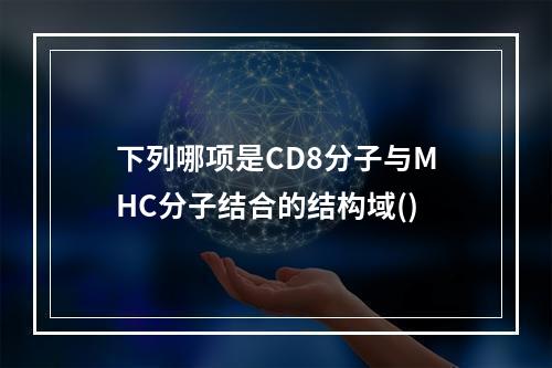 下列哪项是CD8分子与MHC分子结合的结构域()