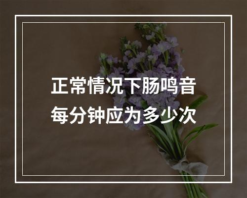 正常情况下肠鸣音每分钟应为多少次