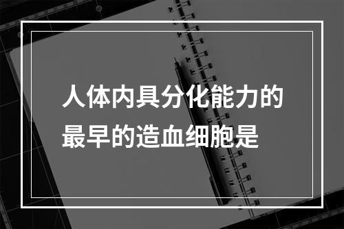 人体内具分化能力的最早的造血细胞是